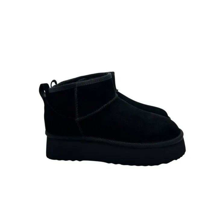 Stivaletto Hoor Basso di Gamba in Camoscio Nero Plateau 3 cm Art Vega Low Black, foto 1 di 6