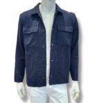 Giacca Overshirt Lardini in Maglia in Pura Lana Blu Art. AALJM85 CN65000 850