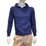 Maglione Full Zip Con Cappuccio Filippo De Laurentiis in misto Lana e Cashmere Costa Inglese Blu Royal Art. FH1MLRT WC12I 861