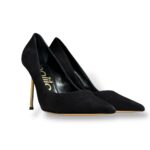 Décolleté Ninalilou in Camoscio Nero Tacco Stiletto 9 cm art. 352550HL - immagine 2