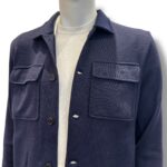 Giacca Overshirt Lardini in Maglia in Pura Lana Blu Art. AALJM85 CN65000 850 - immagine 2