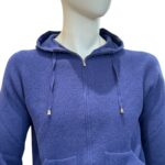 Maglione Full Zip Con Cappuccio Filippo De Laurentiis in misto Lana e Cashmere Costa Inglese Blu Royal Art. FH1MLRT WC12I 861 - immagine 2