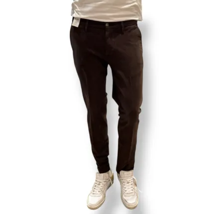 Pantaloni Re-Hash in Cotone, tasche a filo, color Marrone cod. P249 2076 4900 Mucha Chinos