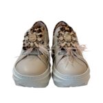 Sneakers Lorenzo Mari In Pelle Avorio e Dettagli Maculati Plateau 4,5 cm art. VERONICA - immagine 3