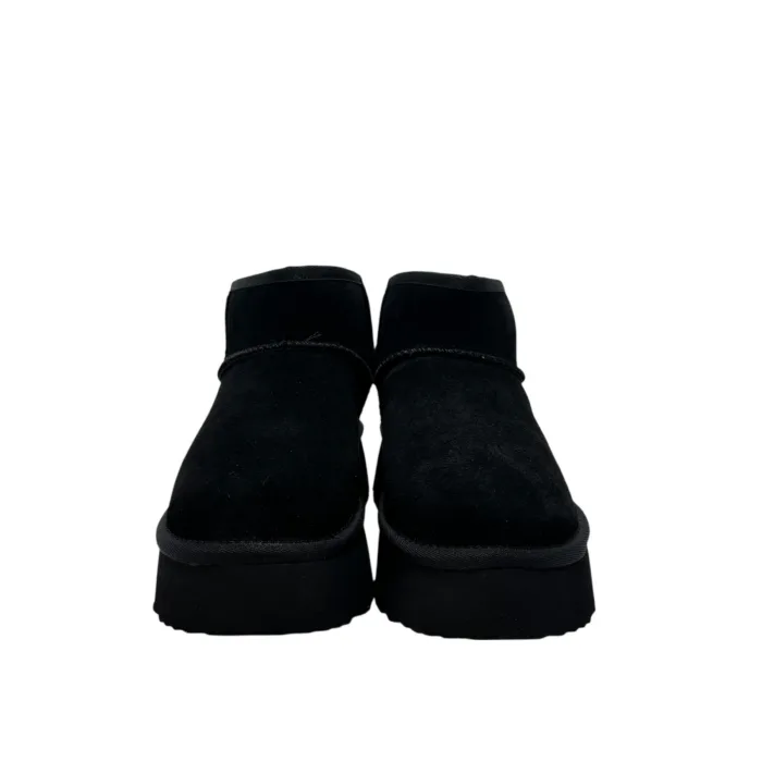 Stivaletto Hoor Basso di Gamba in Camoscio Nero Plateau 3 cm Art Vega Low Black, foto 5 di 6