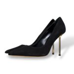 Décolleté Ninalilou in Camoscio Nero Tacco Stiletto 9 cm art. 352550HL - immagine 4