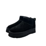 Stivaletto Hoor Basso di Gamba in Camoscio Nero Plateau 3 cm Art Vega Low Black - immagine 3