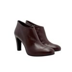 Tronchetto Del Carlo in Pelle Bordeaux Tacco 9 cm Cerniera Laterale art. 12026 - immagine 2