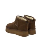 Stivaletto Hoor Basso di Gamba in Camoscio Tortora Plateau 3 cm Art Vega Low Tortora - immagine 5
