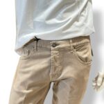 Pantalone Cinque Tasche in Caldo Cotone Elasticizzato One More Size Michael Coal Beige art. David 2989 - immagine 2