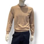 Maglione Girocollo Filippo De Laurentiis in Misto Lana Cashmere Beige Sabbia art. GC1ML WC12R 061