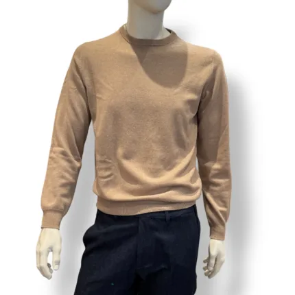 Maglione Girocollo Filippo De Laurentiis in Misto Lana Cashmere Beige Sabbia art. GC1ML WC12R 061