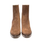 Tronchetto Lorenzo Mari in Camoscio Marrone Crosta Cubano Zeppa H 9 cm Plateau 2 Cm art. Nicole 07 - immagine 3