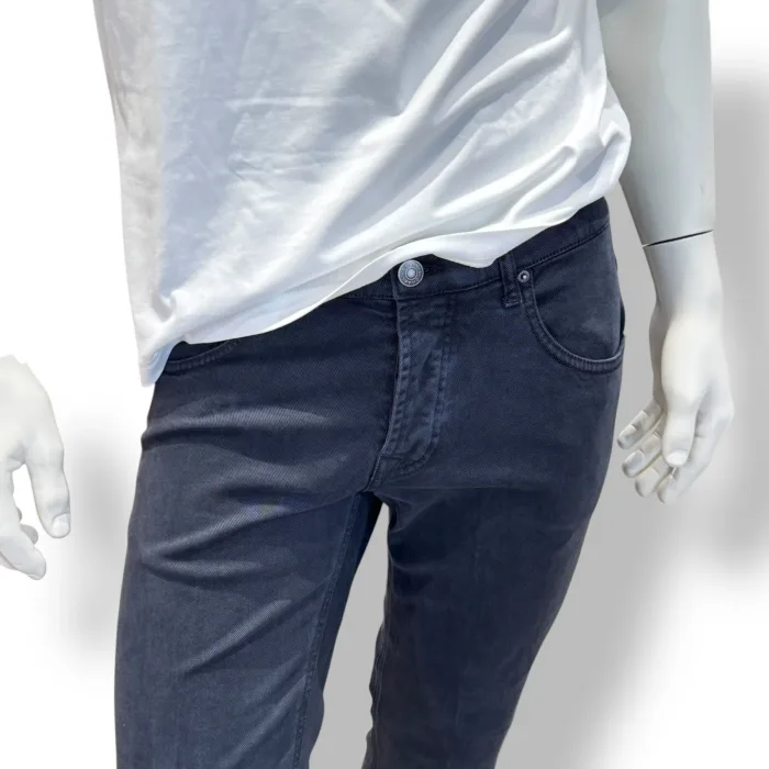 Pantalone Cinque Tasche in Caldo Cotone Elasticizzato One More Size Michael Coal Blu art. David 2989, foto 2 di 3