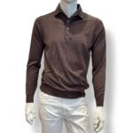 Polo In Maglia Filippo De Laurentiis in Pura Lana Merino Cioccolato art. PL1MLPAR RM16R 280