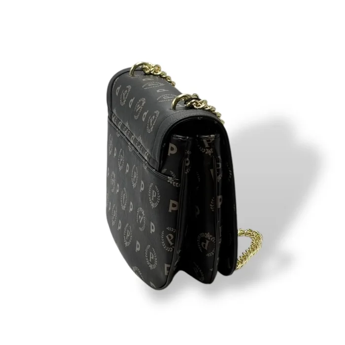 Borsa Pollini Heritage Tracolla in Catena Con Pattina In Pelle Re-Heritage Nera TE8543PP0NQ2C00A, foto 4 di 4