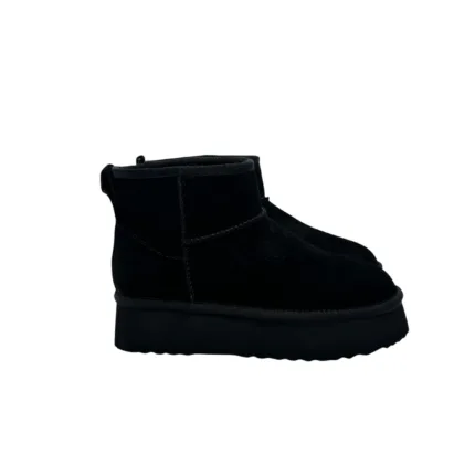Stivaletto Hoor Regolare di Gamba in Camoscio Nero Plateau 3 cm Art Vega Regular Black
