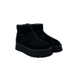 Stivaletto Hoor Regolare di Gamba in Camoscio Nero Plateau 3 cm Art Vega Regular Black - immagine 4