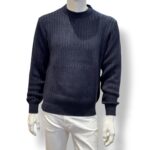 Maglione Girocollo Filippo De Laurentiis in Lana Tramata Extrafine Merino Blu Art. GC3ML WM7H 890