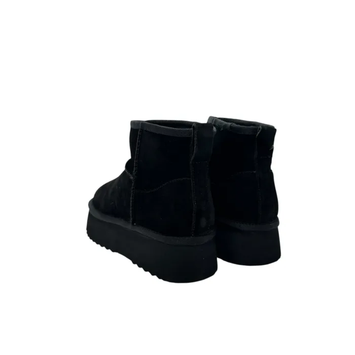 Stivaletto Hoor Regolare di Gamba in Camoscio Nero Plateau 3 cm Art Vega Regular Black, foto 5 di 5