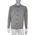 Overshirt con Bottoni in Lana Extrafine Merino Filippo De Laurentiis Beige Ciottolo art FJMLT WM14M 925