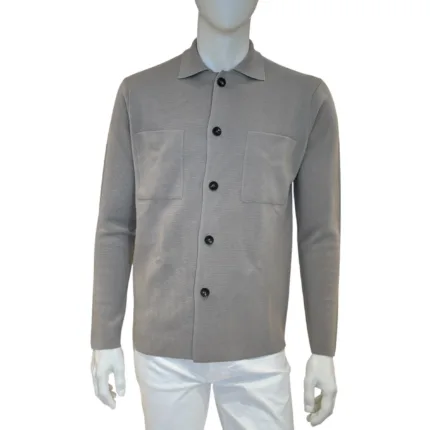 Overshirt con Bottoni in Lana Extrafine Merino Filippo De Laurentiis Beige Ciottolo art FJMLT WM14M 925