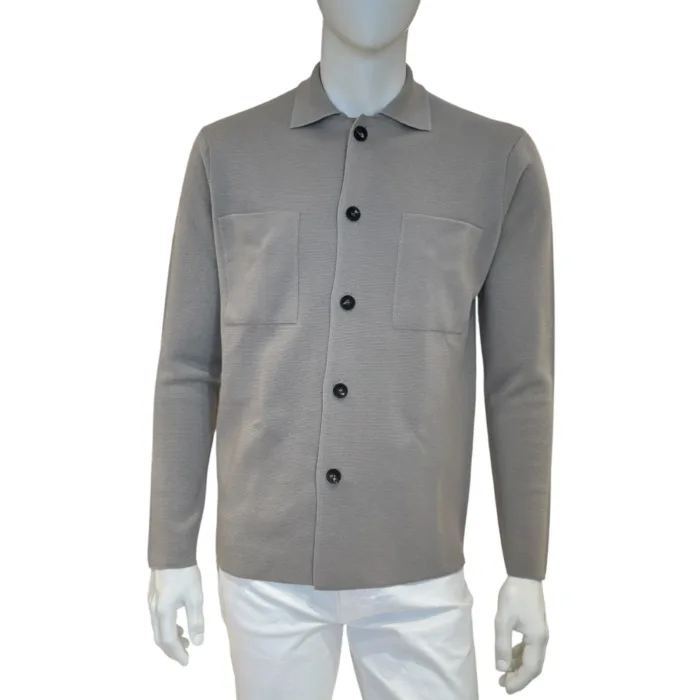 Overshirt con Bottoni in Lana Extrafine Merino Filippo De Laurentiis Beige Ciottolo art FJMLT WM14M 925, foto 1 di 2