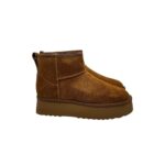 Stivaletto Hoor Regolare di Gamba in Camoscio Cognac Plateau 3 cm Art Vega Regular Cognac