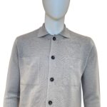 Overshirt con Bottoni in Lana Extrafine Merino Filippo De Laurentiis Beige Ciottolo art FJMLT WM14M 925 - immagine 2