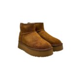 Stivaletto Hoor Regolare di Gamba in Camoscio Cognac Plateau 3 cm Art Vega Regular Cognac - immagine 2