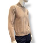 Cardigan In Maglia con Zip e Colletto Filippo De Laurentiis in Misto Lana Cashmere Beige art. FP1ML WC12R 061 - immagine 2