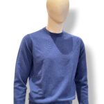 Maglione Girocollo Filippo De Laurentiis in Pura Lana Cashmere Blu Zaffiro art. GC1MLD CA12R 861 - immagine 2