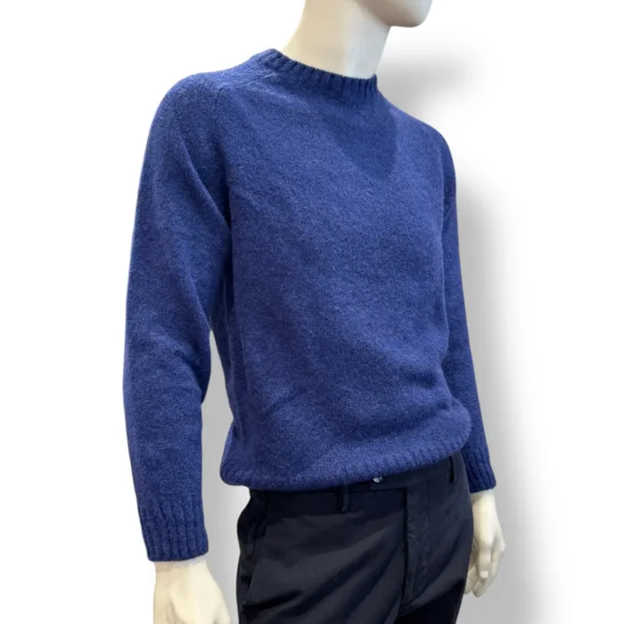 Maglione Girocollo Filippo De Laurentiis in Baby Alpaca Blu Royal Art. GC3MLM WA5R 860, foto 2 di 2