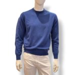 Maglione Girocollo Filippo De Laurentiis in Pura Lana Cashmere Blu Zaffiro art. GC1MLD CA12R 861