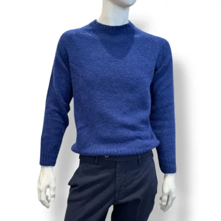 Maglione Girocollo Filippo De Laurentiis in Baby Alpaca Blu Royal Art. GC3MLM WA5R 860