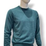 Maglione Girocollo Filippo De Laurentiis in Pura Lana Cashmere Verde Petrolio art. GC1MLD CA12R 790 - immagine 2