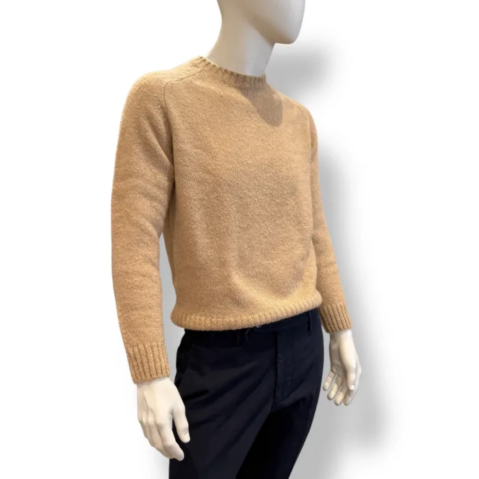 Maglione Girocollo Filippo De Laurentiis in Baby Alpaca Beige Caldo Art. GC3MLM WA5R 030, foto 2 di 2