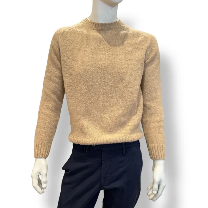 Maglione Girocollo Filippo De Laurentiis in Baby Alpaca Beige Caldo Art. GC3MLM WA5R 030, foto 1 di 2