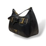 Borsa A Spalla Pollini in Pelle Martellata Nera con dettaglio Frontale cintura Eritage SC4606PP0NSA100C - immagine 2