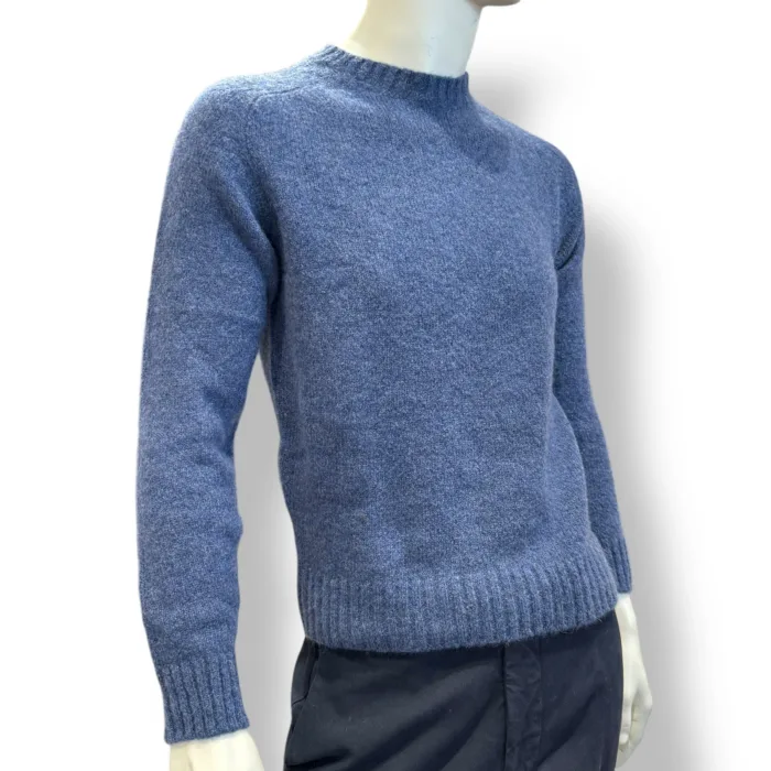 Maglione Girocollo Filippo De Laurentiis in Baby Alpaca Blu Avion Art. GC3MLM WA5R 870, foto 2 di 2