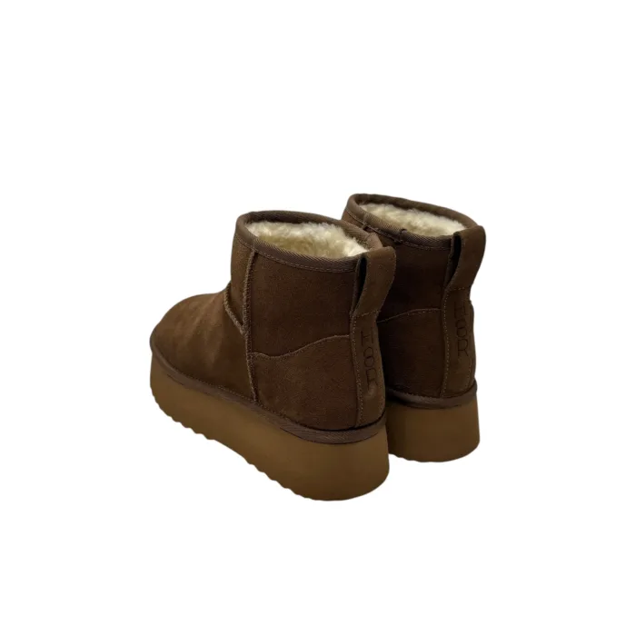 Stivaletto Hoor Regolare di Gamba in Camoscio Tortora Plateau 3 cm Art Vega Regular Tortora, foto 5 di 5