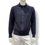 Overshirt in Lana Merino Extrafine Tramata Filippo De Laurentiis Blu art CA3ML WM7F 890