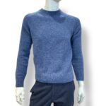 Maglione Girocollo Filippo De Laurentiis in Baby Alpaca Blu Avion Art. GC3MLM WA5R 870