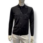 Overshirt con Bottoni in Lana Extrafine Merino Filippo De Laurentiis Nera art FJMLT WM14M 990
