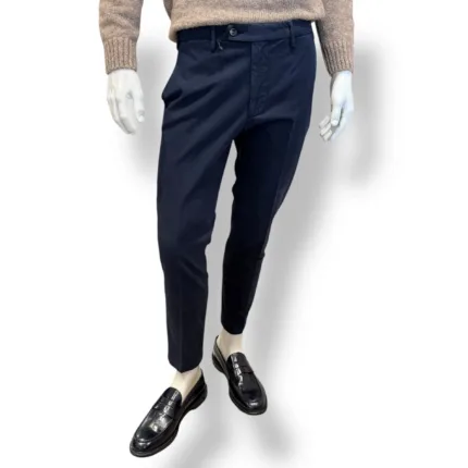 Pantalone Tasca a Filo in Caldo Cotone Elasticizzato Michael Coal Blu art. 2919