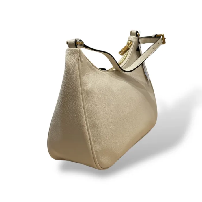 Borsa A Spalla Pollini in Pelle Martellata Avorio con dettaglio Frontale cintura Eritage SC4606PP0NSA111C, foto 4 di 4