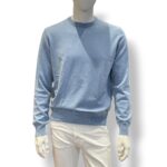 Maglione Girocollo Filippo De Laurentiis in Pura Lana Cashmere Celeste art. GC1MLD CA12R 800