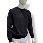 Felpa In Maglia Girocollo Filippo De Laurentiis in Misto Lana Cashmere Nero art. GC1MLR2A WC12R 990 - immagine 2