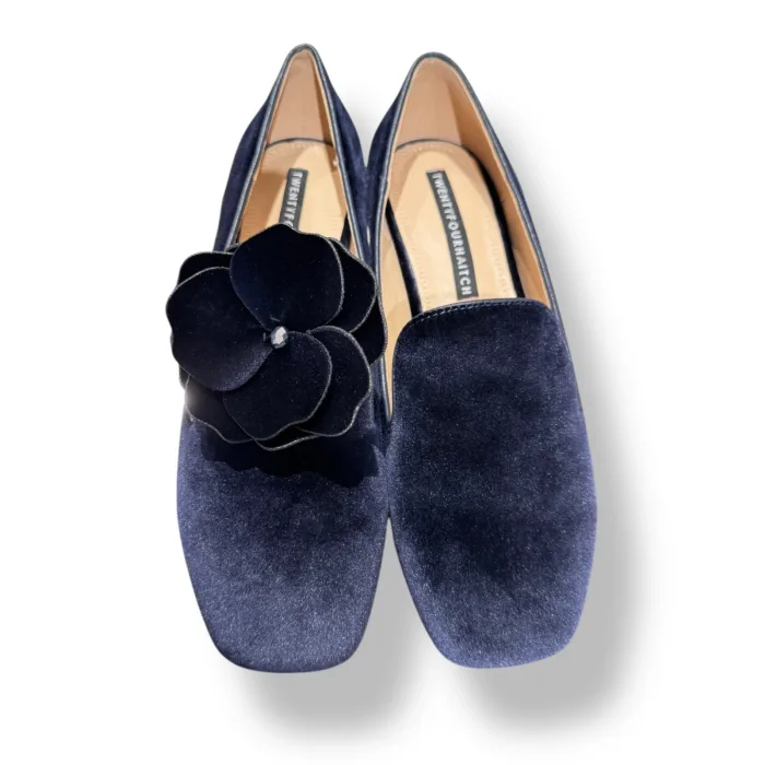 Friulane Twentyfourhaitch In Velluto Blu Con Accessorio Amovibile art. Acrux Blu, foto 5 di 5