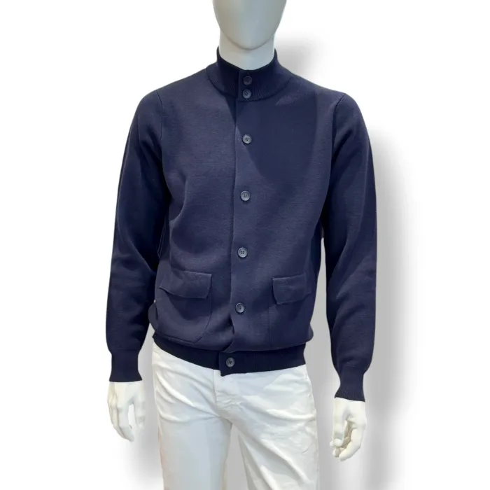 Cardigan Bluson Filippo De Laurentiis in Lana Punto Milano art. BB1MLT WM14M 881, foto 1 di 2